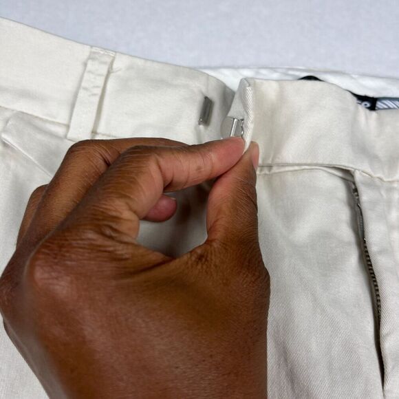 Club Monaco Womens Crop Chino Pants Beige Mid Rise Work Casual Trousers Size 6 - Picture 4 of 13